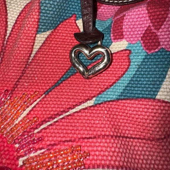 BRIGHTON 3D Flowered embroidered Pink Flowers hobo Shoulder Tote Bag - Picture 12 of 15